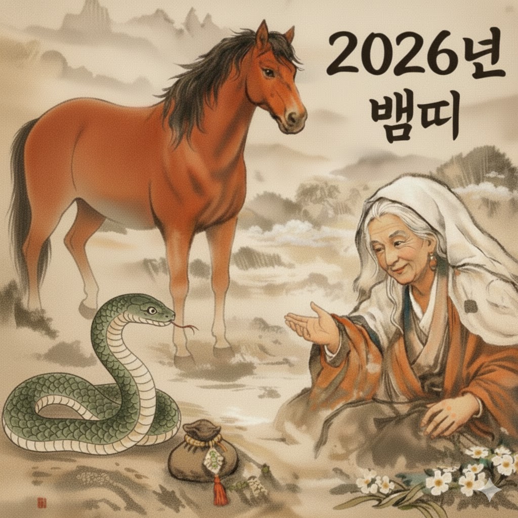 산신할머니 🐍2026년 병오년(丙午年) 사 (巳, 뱀)띠 🐍한해운세