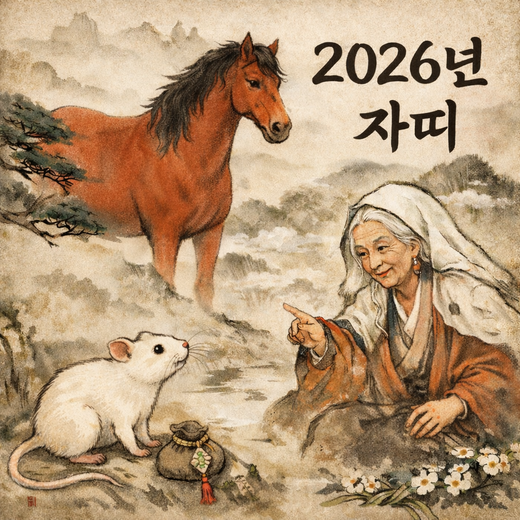 산신할머니 🐭2026년 병오년(丙午年) 자 (子, 쥐)띠🐭 한해운세