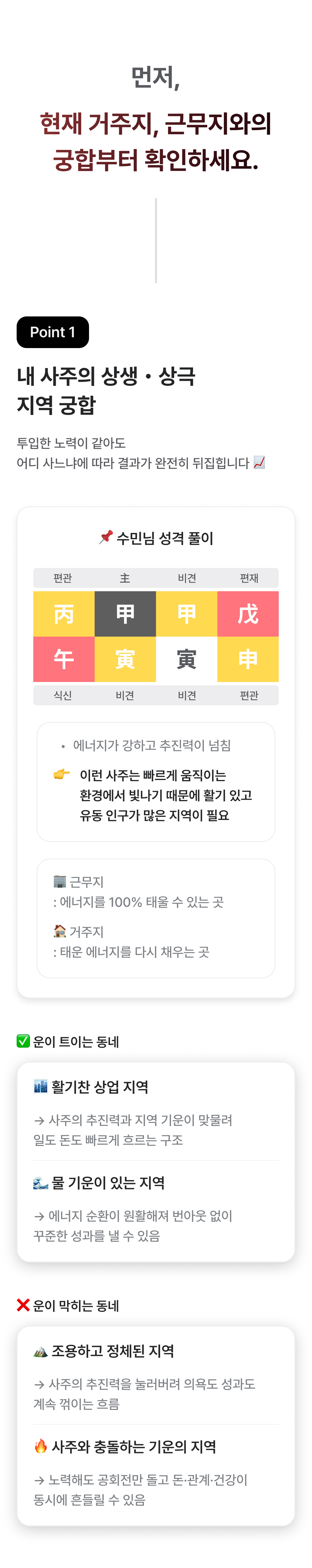 부길 사주 내 운이 트이는 동네: 전국편