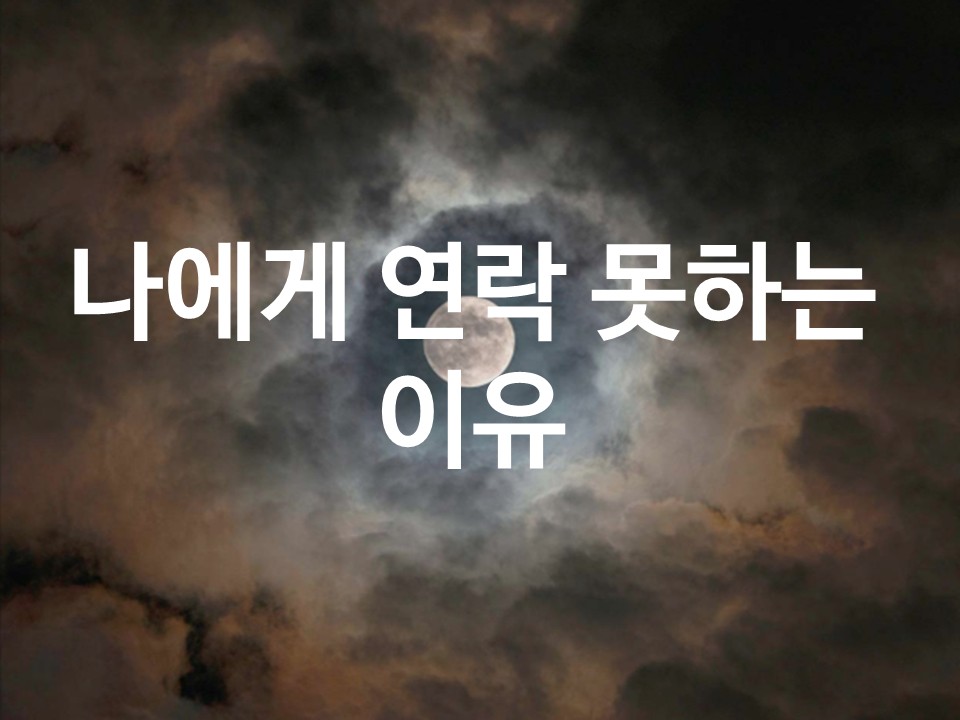 월하타로 나에게 연락 못하는 이유🌕