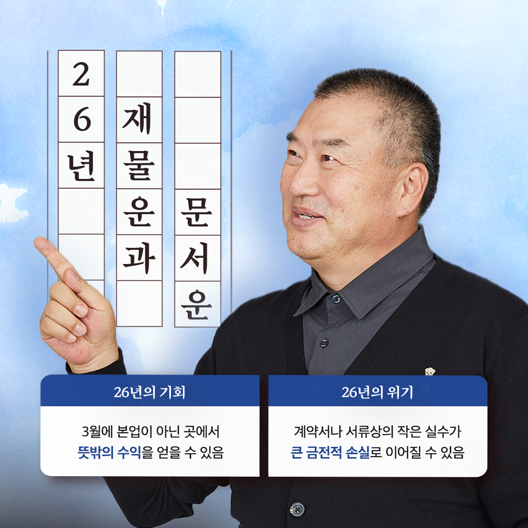 창광 김성태 [창광] 26년 병오년 재물운과 문서운