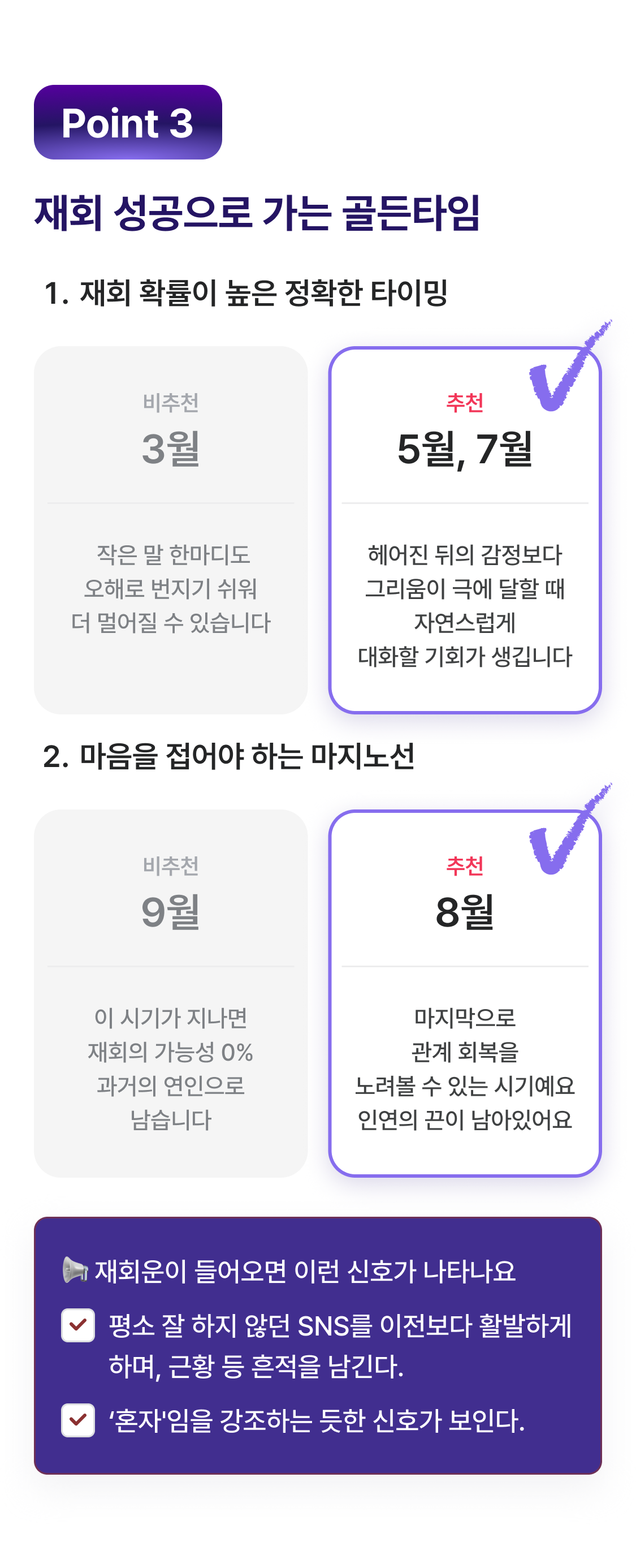 천호 연우 사주 재회의 조건: 골든타임, 시그널, 행동지침