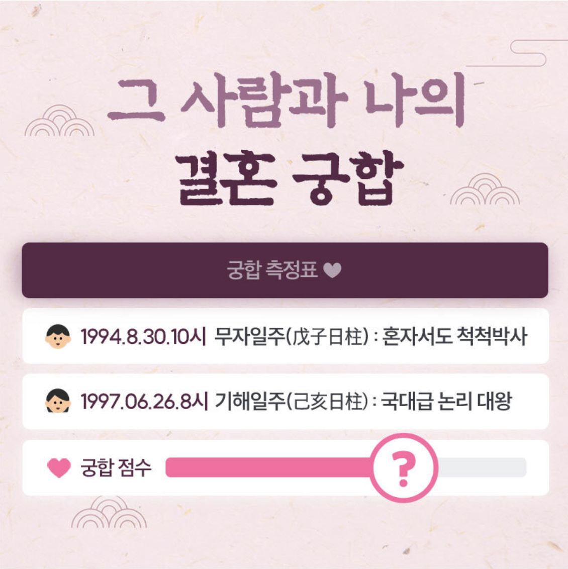 판밍밍 그 사람과 나의 결혼 궁합